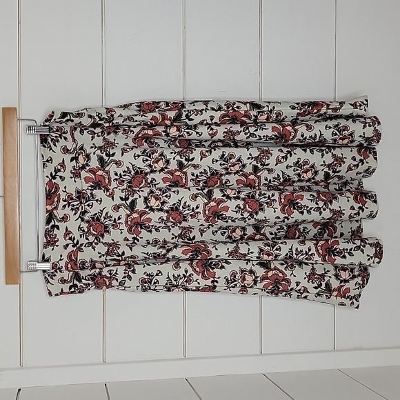 NWT Agnes & Dora 2XL grey and red/pink floral midi skirt - Picture 2 of 5
